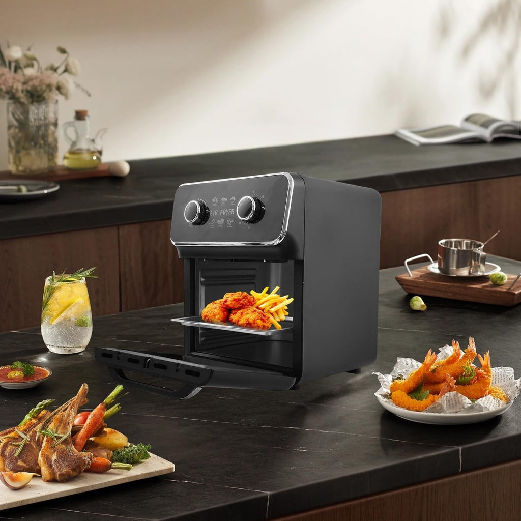 10L Air Fryer Oven Mini Oven Oil-Free Grill Roast Bake Compact 360° Crisp Easy