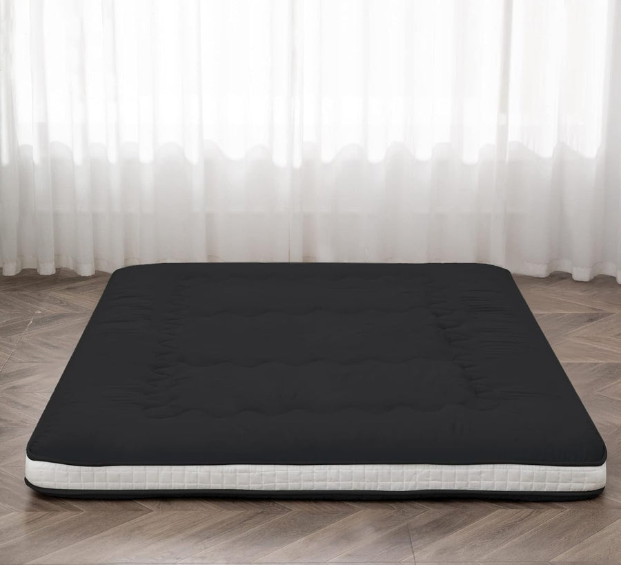 Extra Thick Japanese Floor Futon Mattress Queen | Foldable Guest Bed