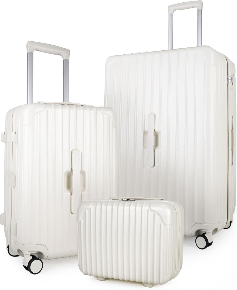 3pc Luggage Set Vanity Case Cabin & Large Hard Shell TSA Lock Spinner