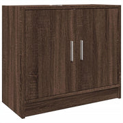 Modern Brown Oak Bathroom Sink Cabinet with 2 Doors – Moisture-Resistant Storage