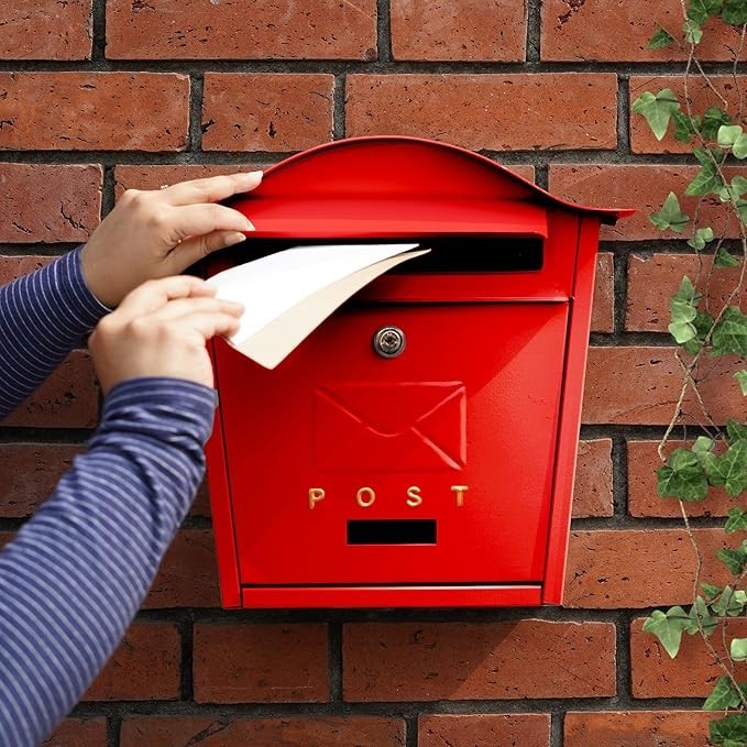 Wall Mounted Lockable Post Box – Waterproof Aluminium Mailbox for Home & Office