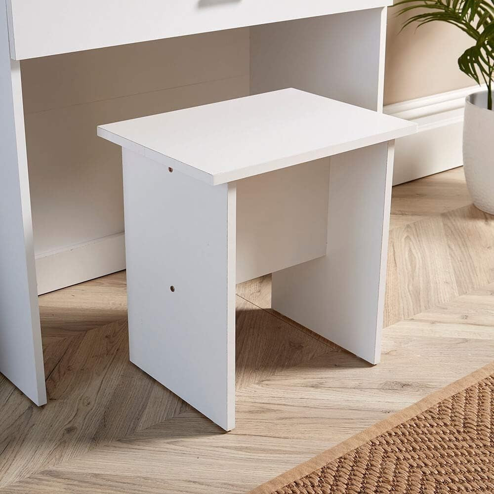 White Modern Dressing Table Set Mirror Stool Storage Makeup Vanity Desk