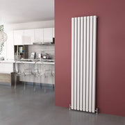 1800x480mm White Vertical Double Oval Panel Designer Radiator Heater