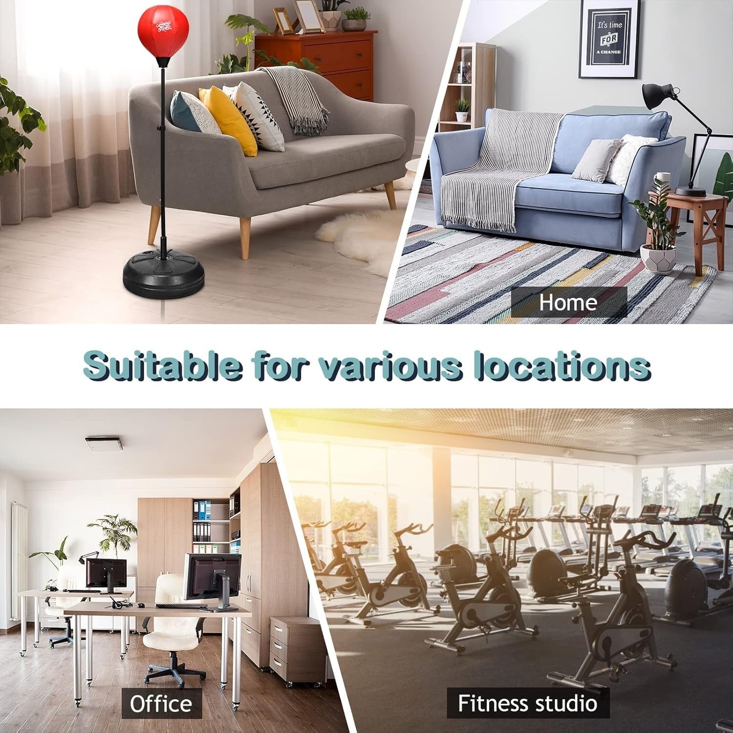 Adjustable Inflatable Boxing Ball Stand Kids Teens Adult Training Set