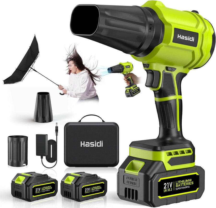 Cordless Leaf Blower 900000RPM High Speed 2 Batteries Lightweight Garden