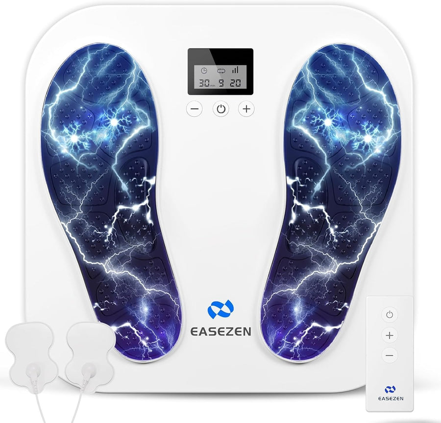 EMS TENS Foot Massager 10 Modes 20 Intensities Plantar Fasciitis Relief White