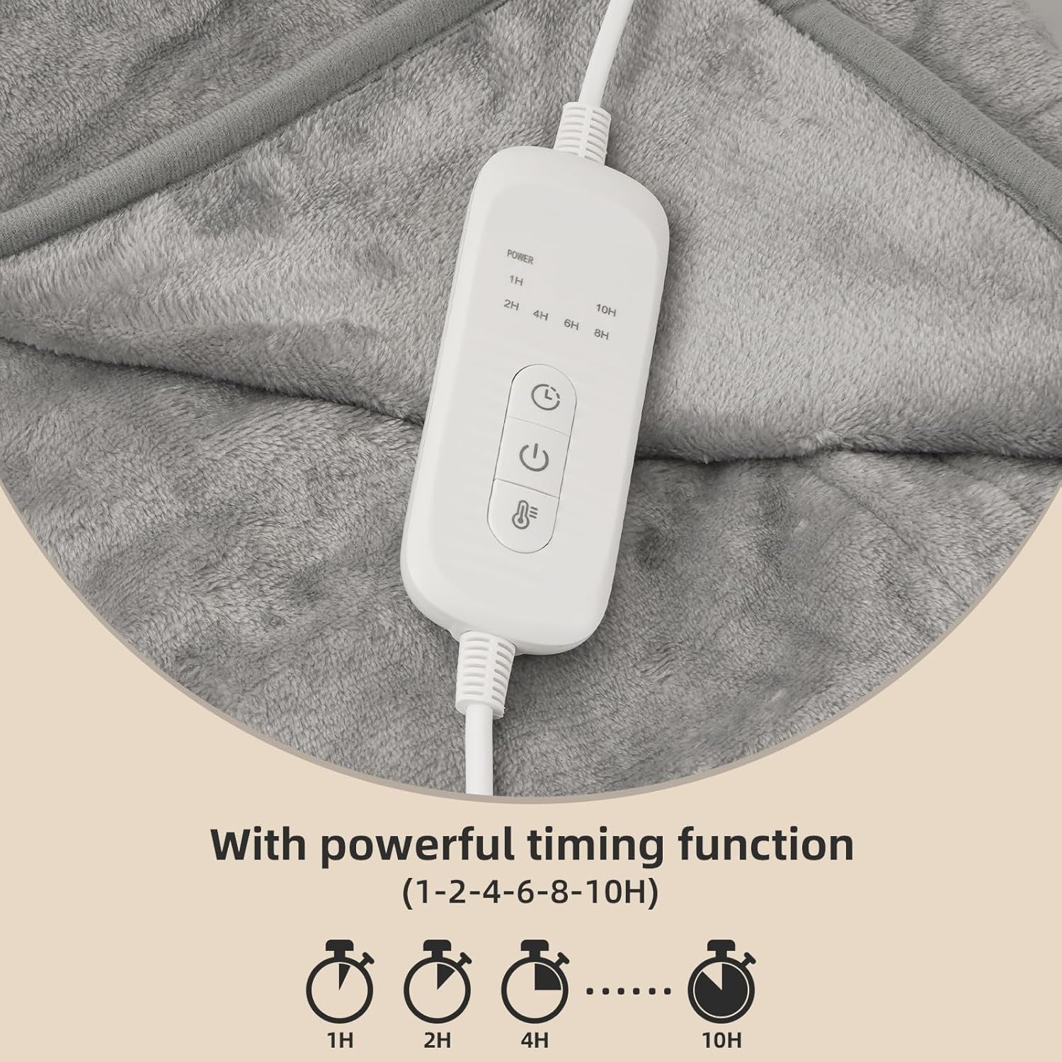 Electric Heated Throw Blanket 130x160cm Soft Flannel 9 Heat Auto Shut Off
