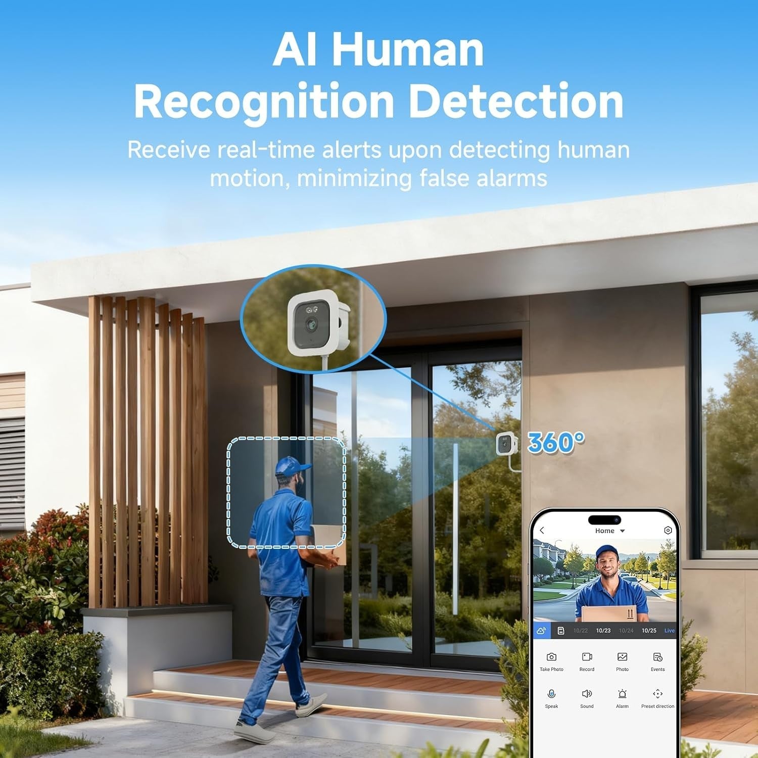 2K Window Security Camera 24/7 Recording Motion Detection Dual WiFi
