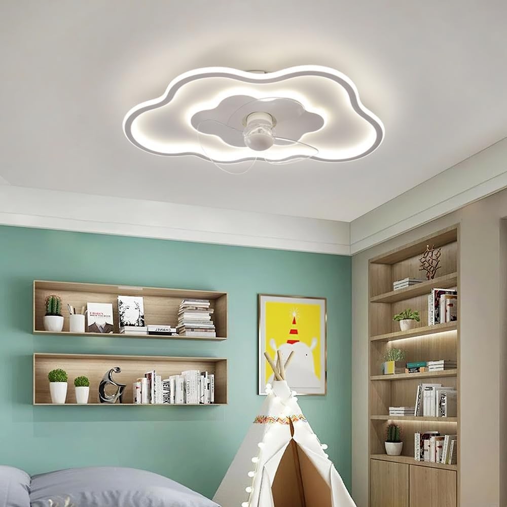 Warmiehomy 40CM Ceiling Fan with LED Light, 6-Speed, Reversible Motor, Remote