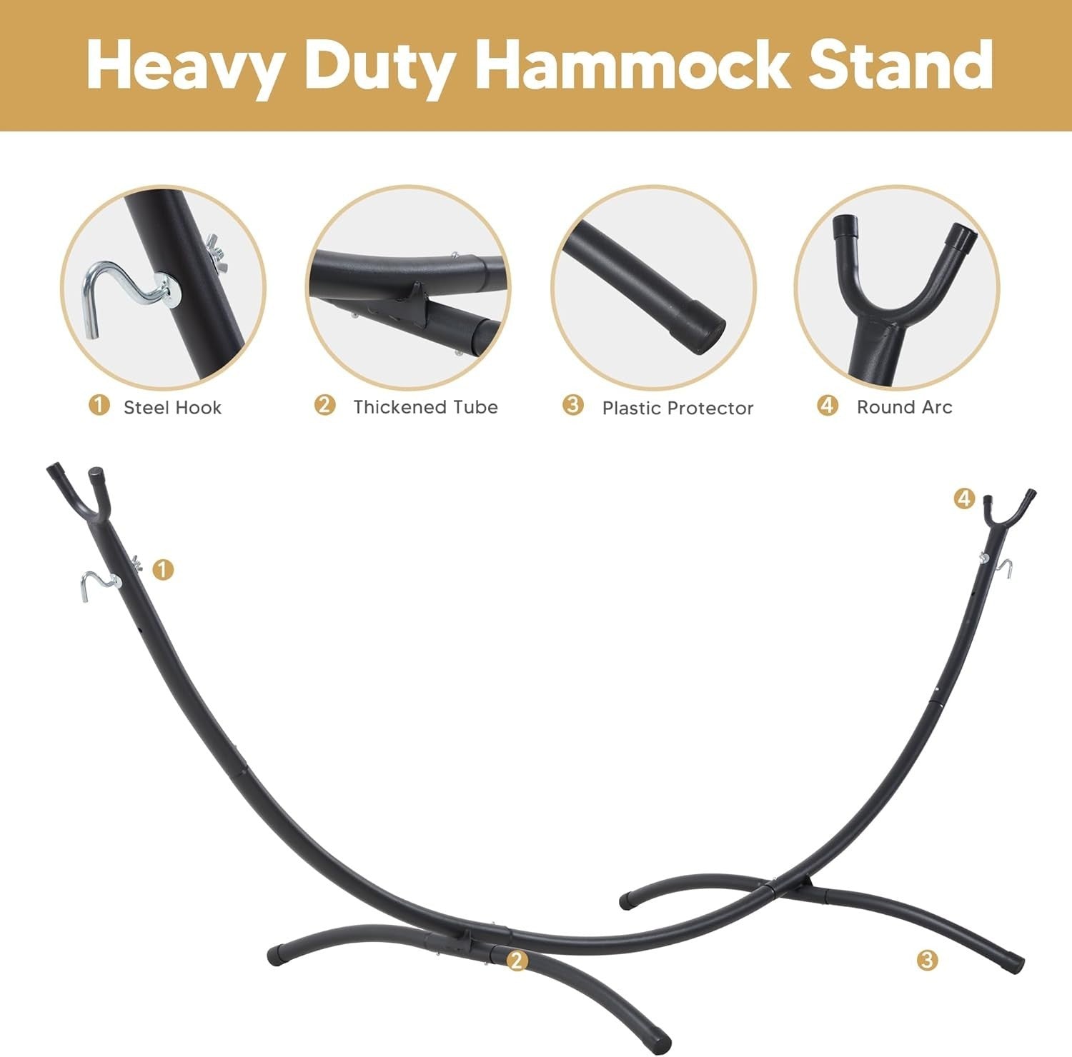 2 Person Hammock with Stand | 475lb Capacity | Portable Outdoor Bed | Rainbow