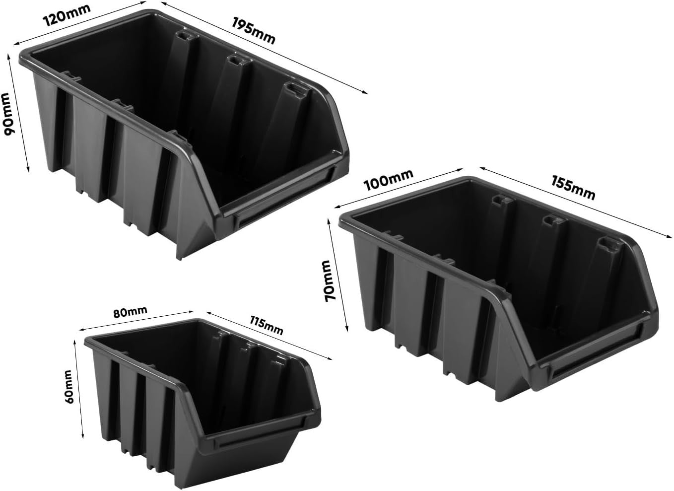 Wall Mount Tool Pegboard Storage Bins Garage Workshop Organizer