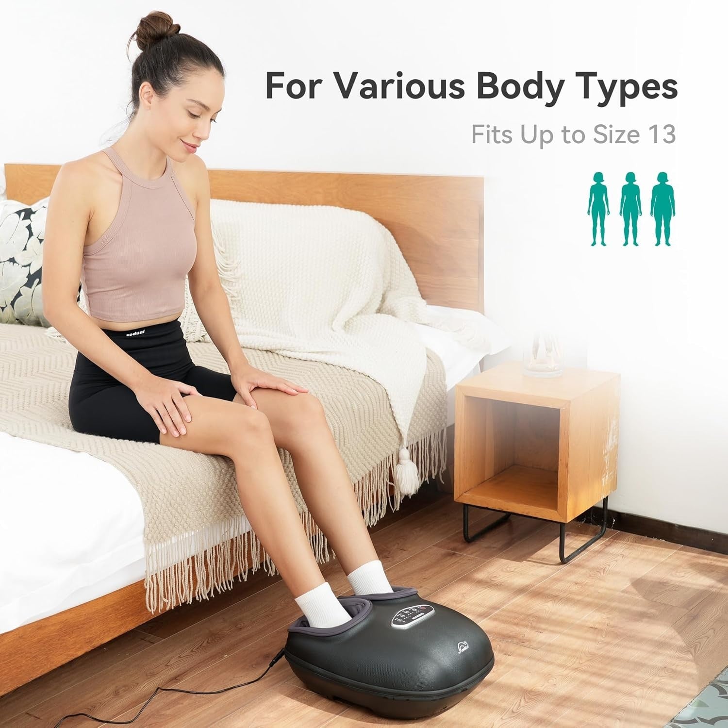 4D Shiatsu Heated Foot Massager Deep Kneading Neuropathy Pain Relief