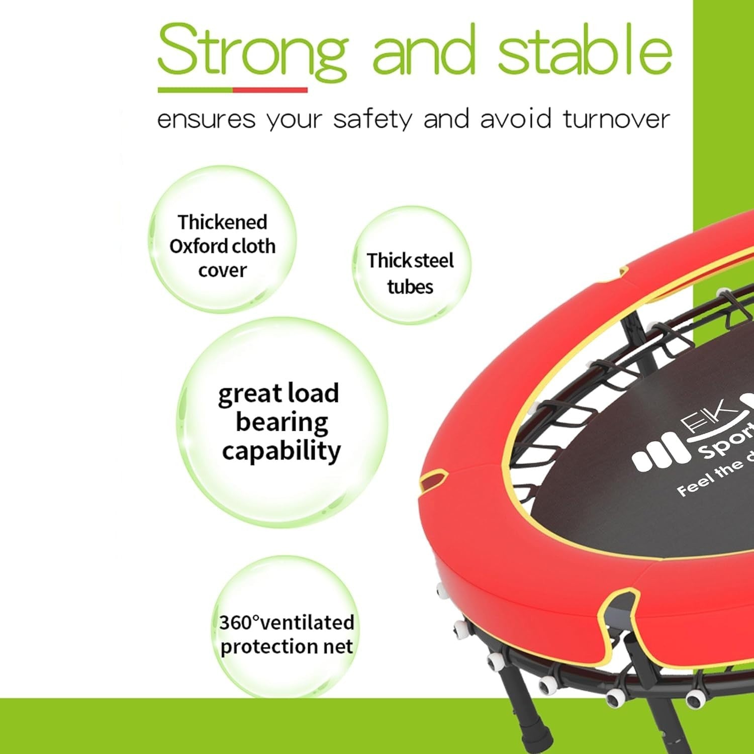 55” Kids Trampoline Safety Enclosure Indoor Outdoor Heavy Duty