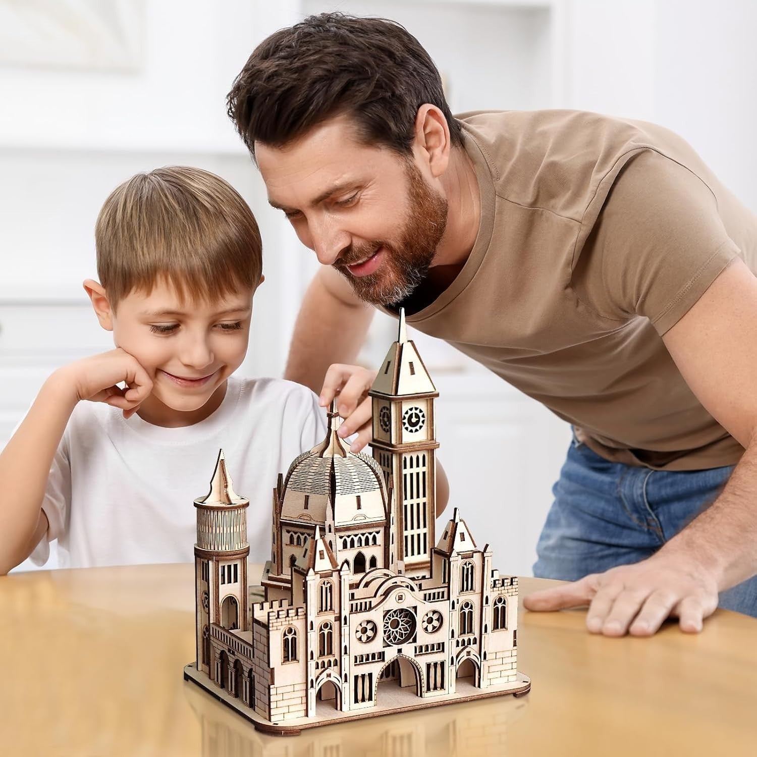 3D Wooden Puzzle Church Model Kit DIY Architectural Craft for Adults