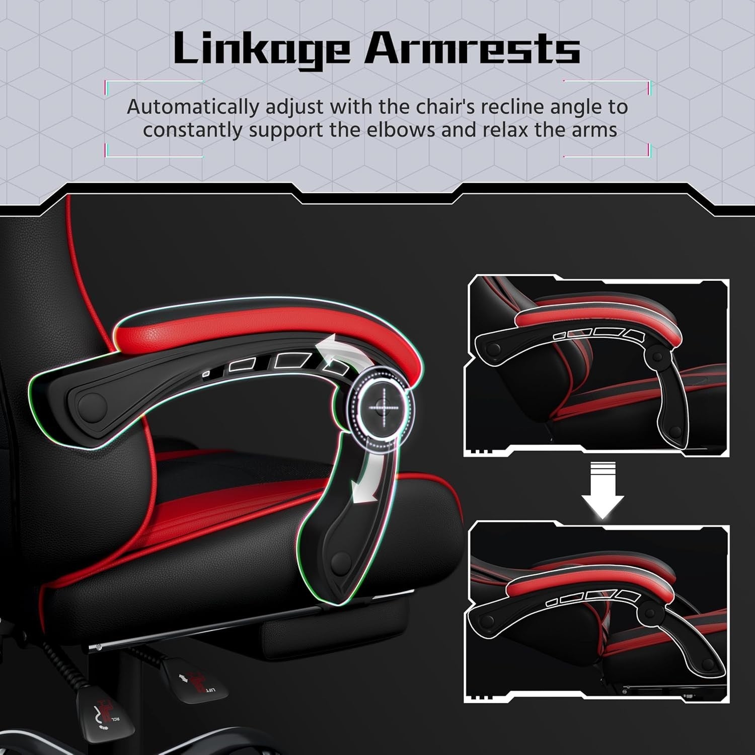 Gaming Chair Recliner Footrest Massage Office Desk PC Swivel Racer Black/Red