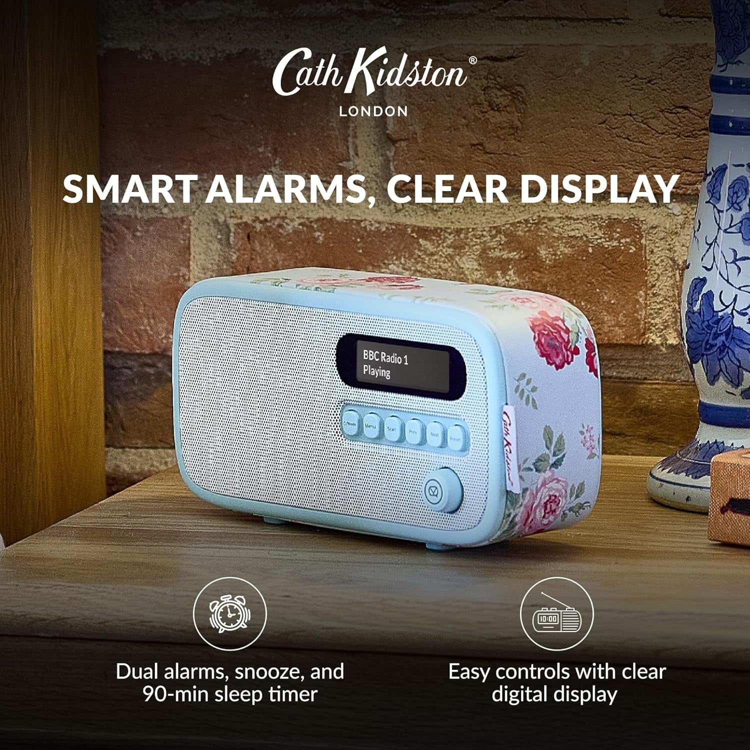 Portable DAB/DAB+ FM Radio Bluetooth Alarm Clock and Rechargeable