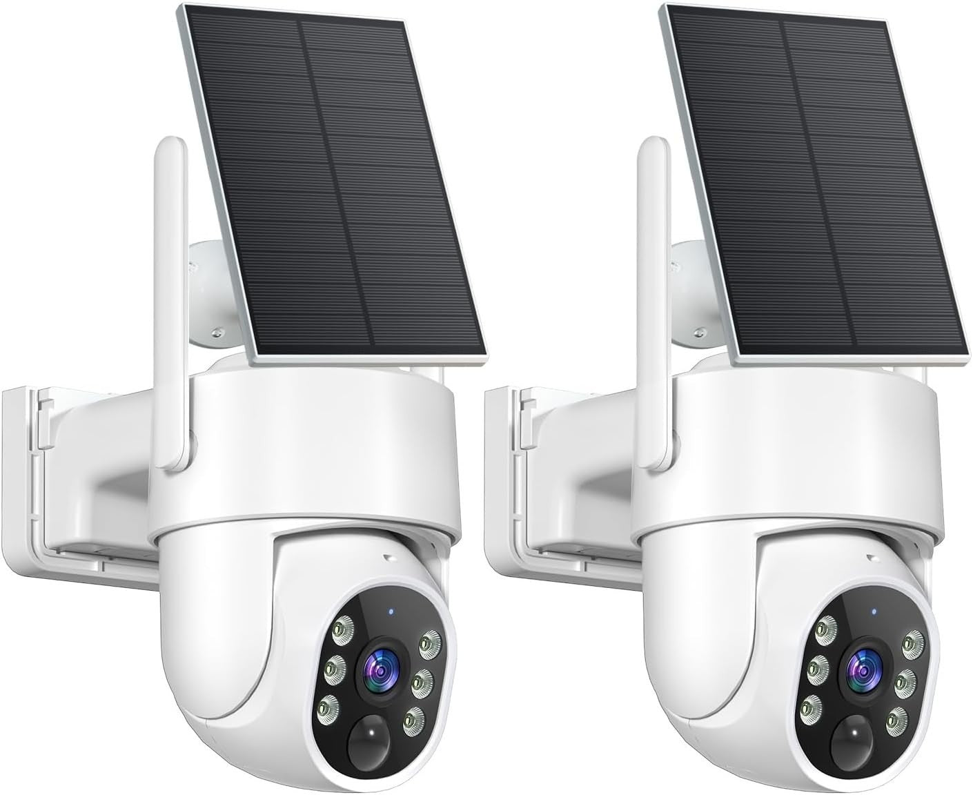 2 Pack Solar Security Camera Wireless 2K PTZ WiFi Outdoor CCTV Cam