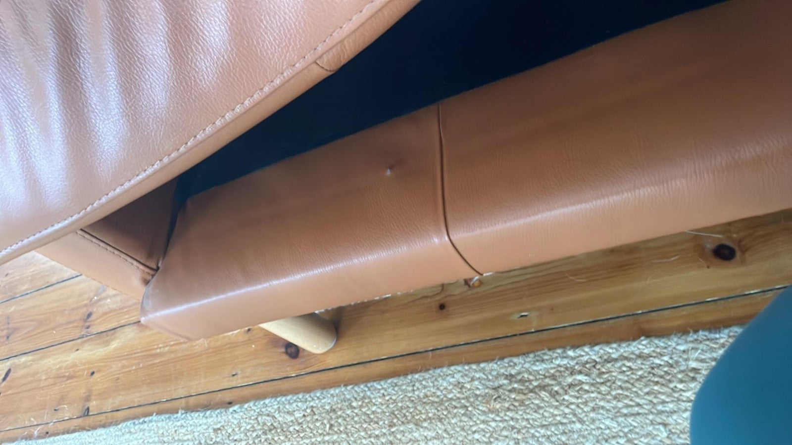 Tan Luxe Deep Comfort Leather Corner Sofa (PTP)