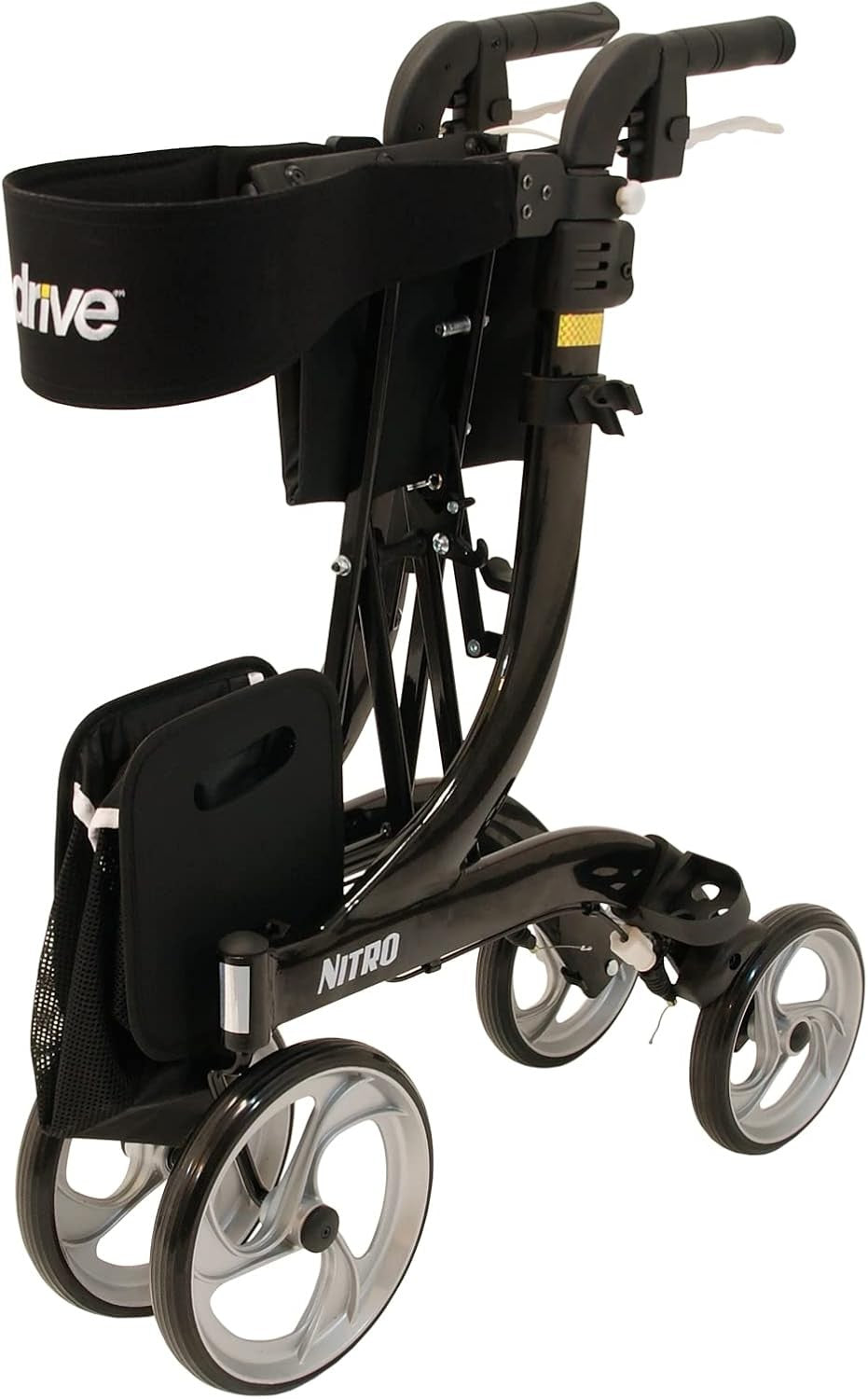 Lightweight Rollator Walker Folding Seat Backrest Bag Large Wheels Brakes