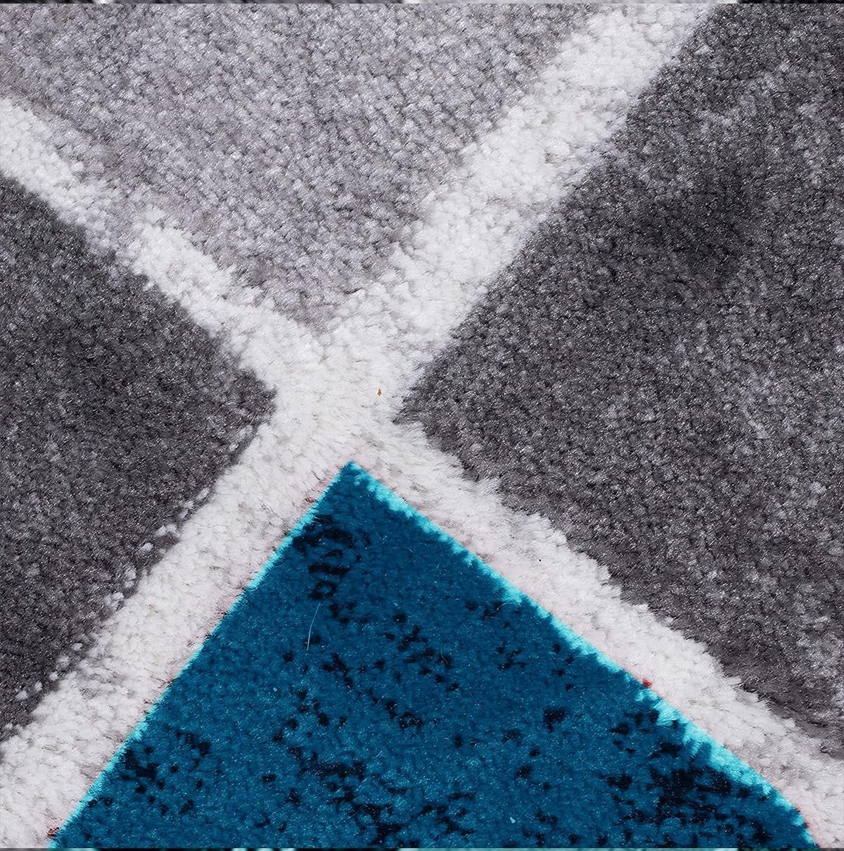 Large Teal Grey Area Rug 6x9 Soft Plush Thick Pile Modern Living Room