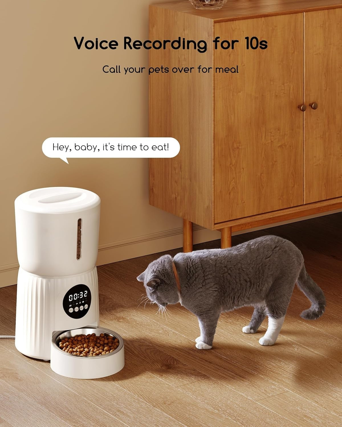 Timed Automatic Pet Food Dispenser 4L Portion Control Feeder Bowl