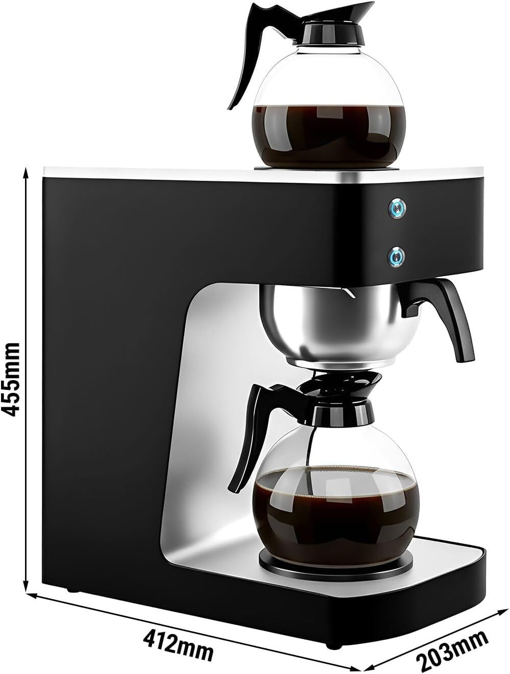 Commercial Filter Coffee Machine 2.2L Dual Warming Plates Stainless Steel