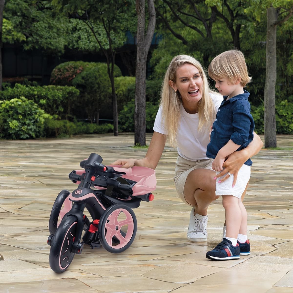 4 in 1 Foldable Trike Balance Bike Kids Ride On Canopy Pink 1-5Y