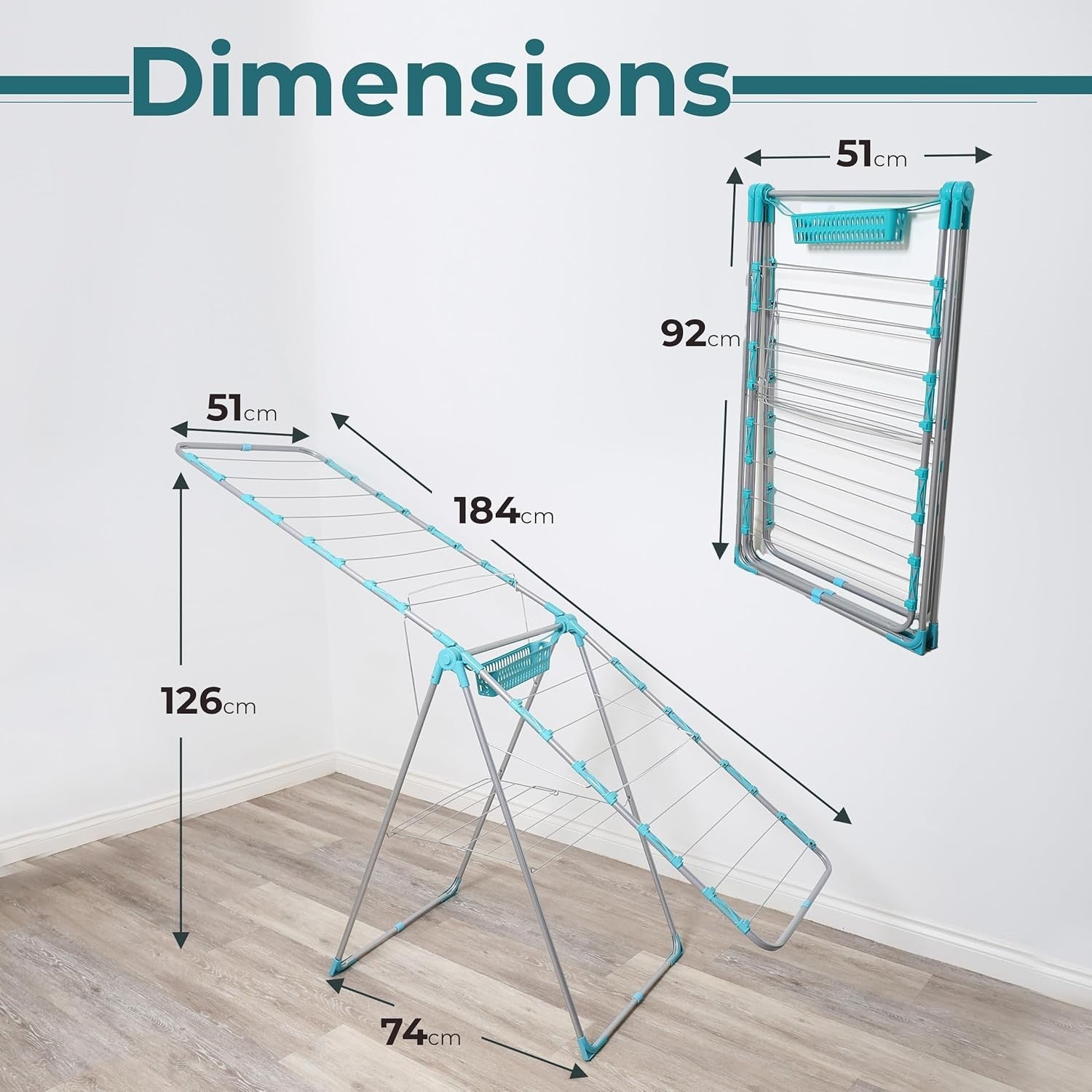 Folding Clothes Airer Drying Rack Stainless Steel Indoor Outdoor Compact