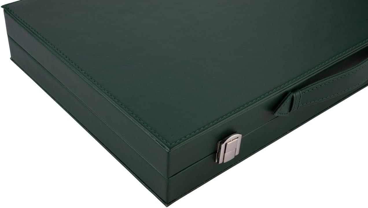 Deluxe Backgammon Set 15” Folding Board Felt Lined Luxury Strategy Game