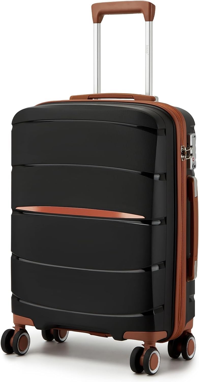 20” Cabin Suitcase for EasyJet Lightweight PP Hard Shell Spinner Wheels TSA