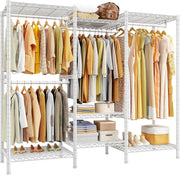 Heavy Duty Clothes Rail 380KG Adjustable Shelves Wardrobe White