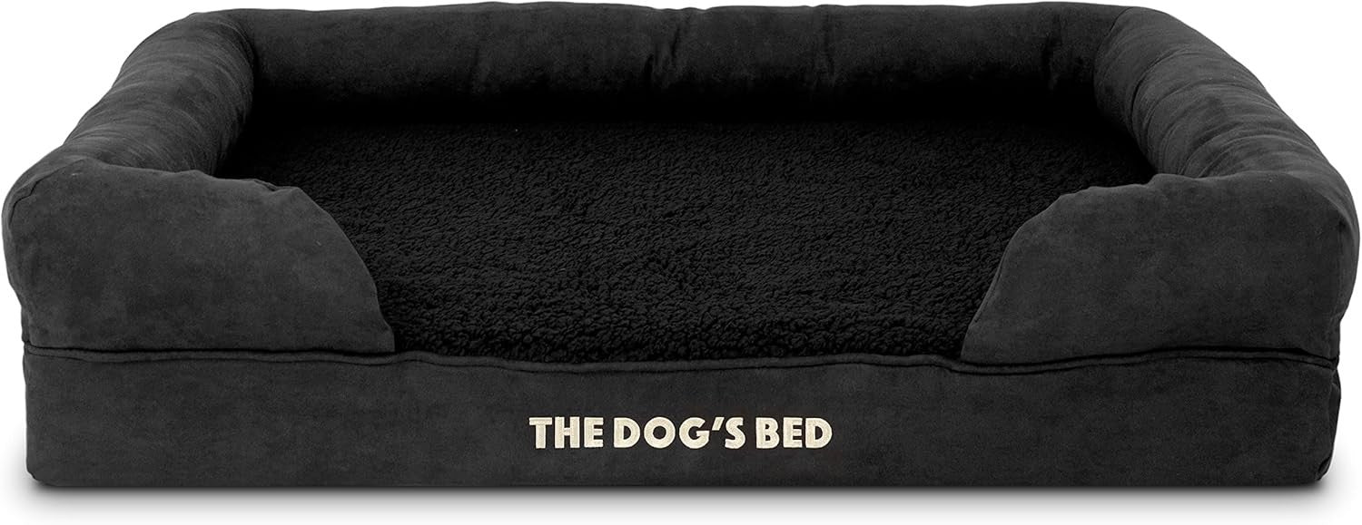 XXL Orthopedic Memory Foam Dog Bed Black Plush