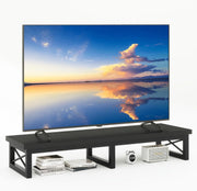 TV Monitor Riser for 32-60" with Shelf Storage, Steel Frame, Modern Desk