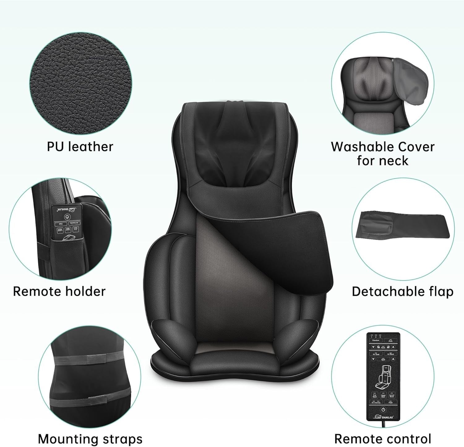 Full Body Massage Chair Pad with Heat & Shiatsu Neck Back Deep Tissue Relax