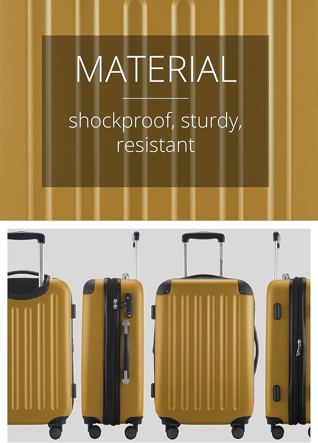 55cm Cabin Suitcase Hard Shell Lightweight ABS Spinner Carry On Luggage 42L