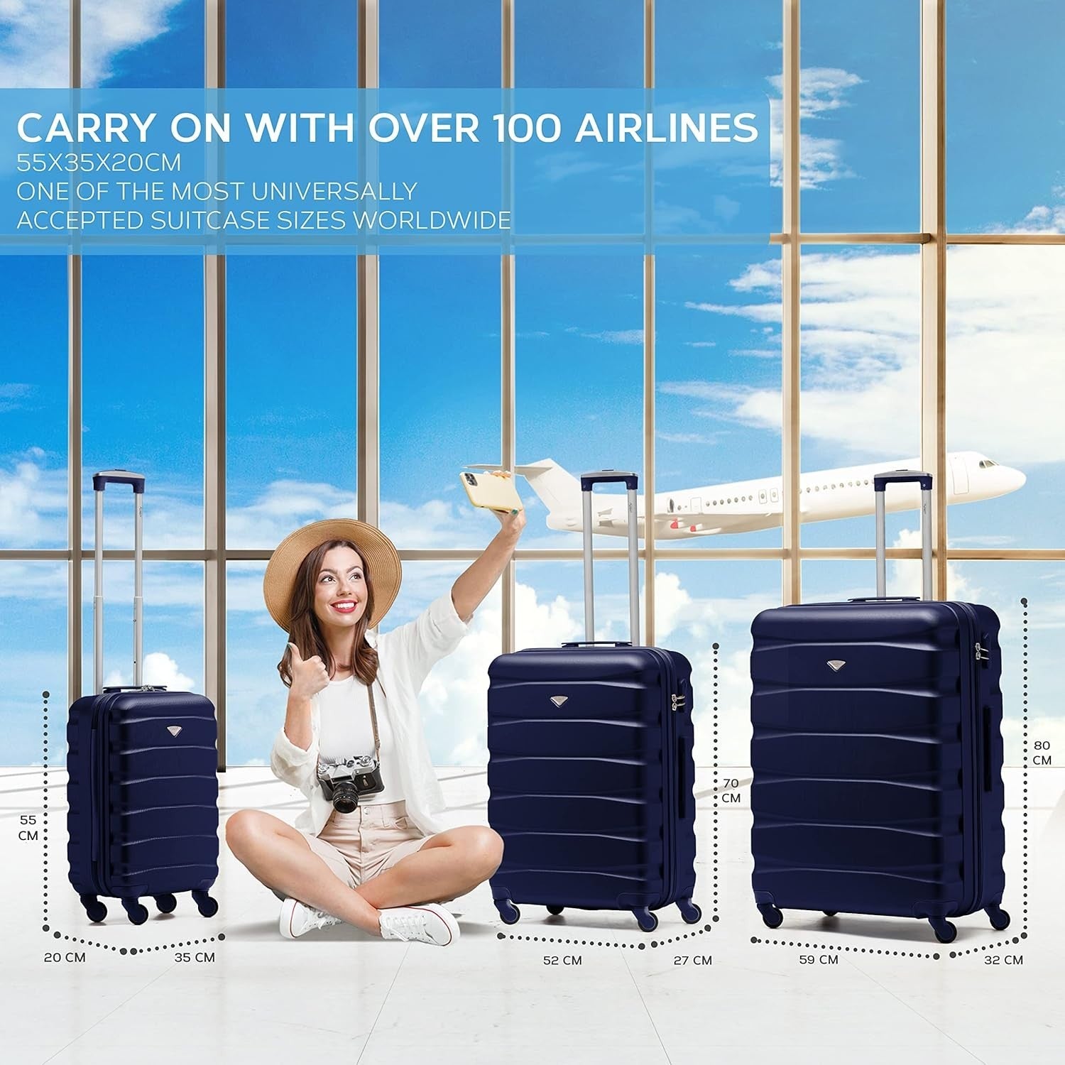 Medium 25” Check In Suitcase ABS Hard Case 4 Wheel Spinner Lock