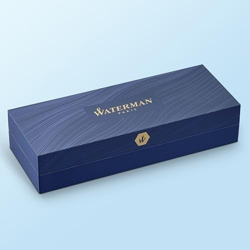 Luxury Ballpoint Pen – Gloss Black Barrel Chrome Trim, Medium Blue Ink