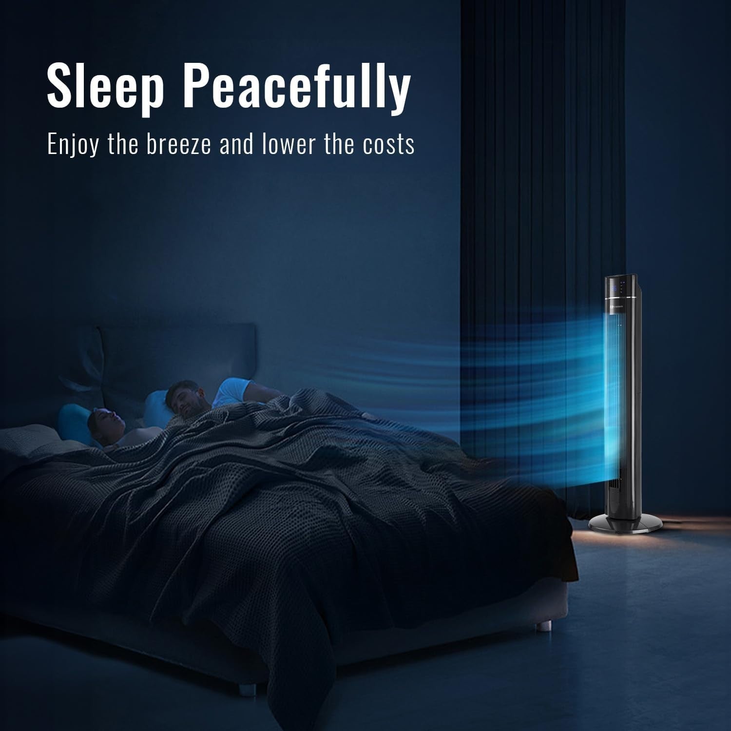 43" Bladeless Tower Fan with Remote Air Purifier Aroma 3-Speed Oscillating Quiet