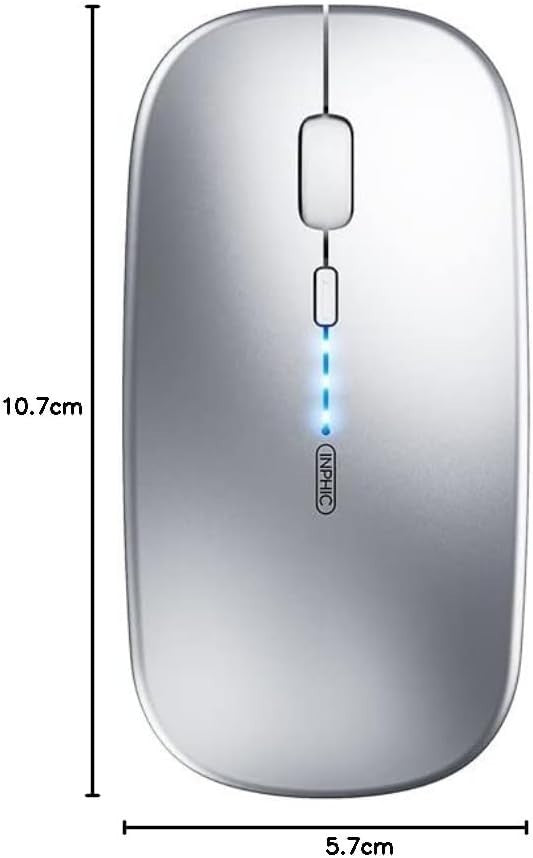 Ultra Slim Rechargeable Wireless Mouse Silent Click 2.4G USB Laptop PC