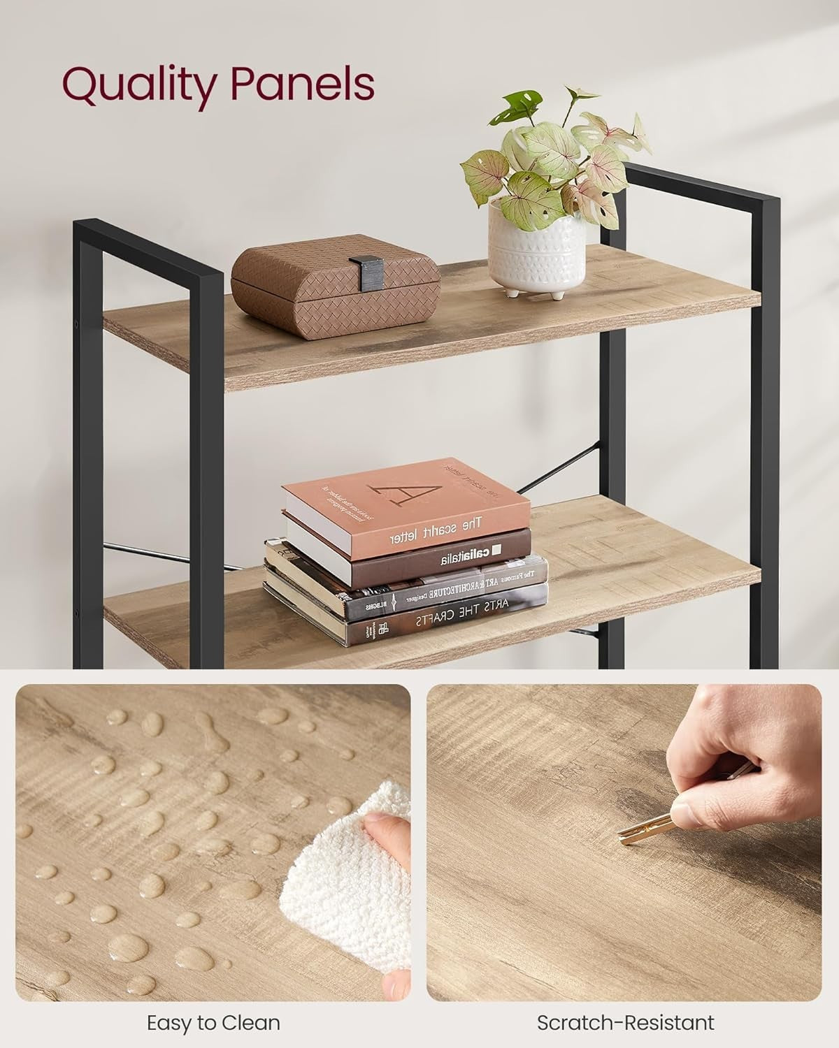 6-Tier Industrial Bookshelf 30x80x186 cm Heavy Duty Storage Unit...