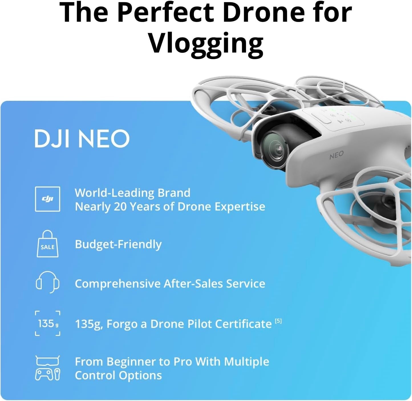 DJI Neo Motion Fly Mini Drone 4K UHD Camera, RC Motion 3, 3 Batteries
