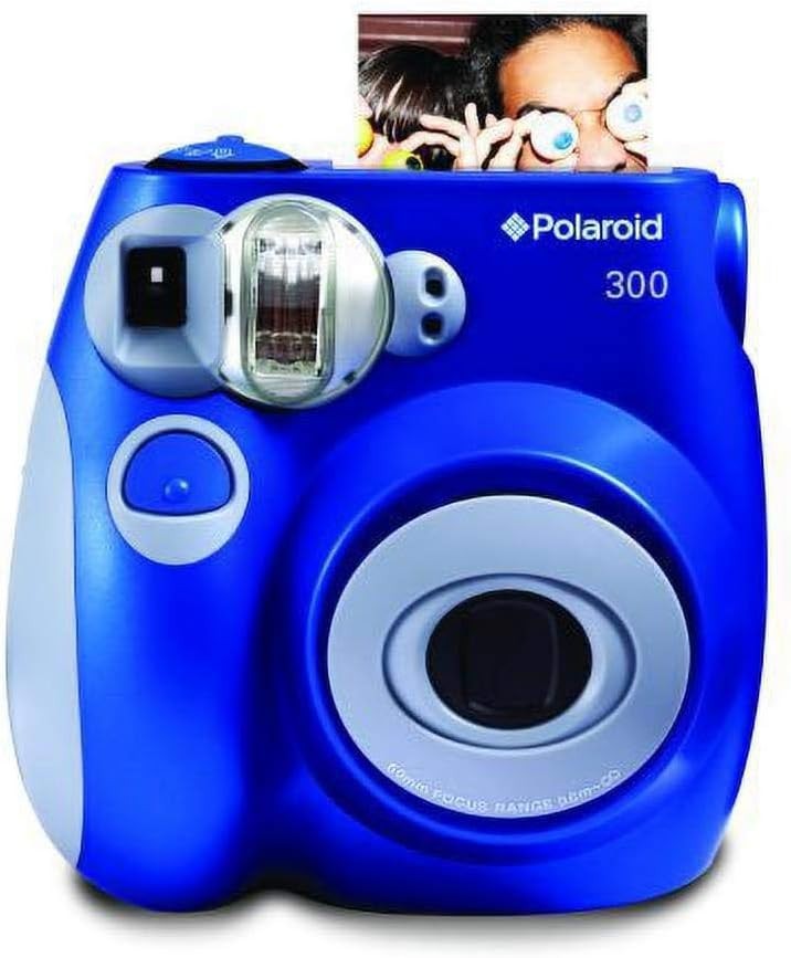 Instant Film Camera Blue Auto Flash Color Photo Camera with Batteries