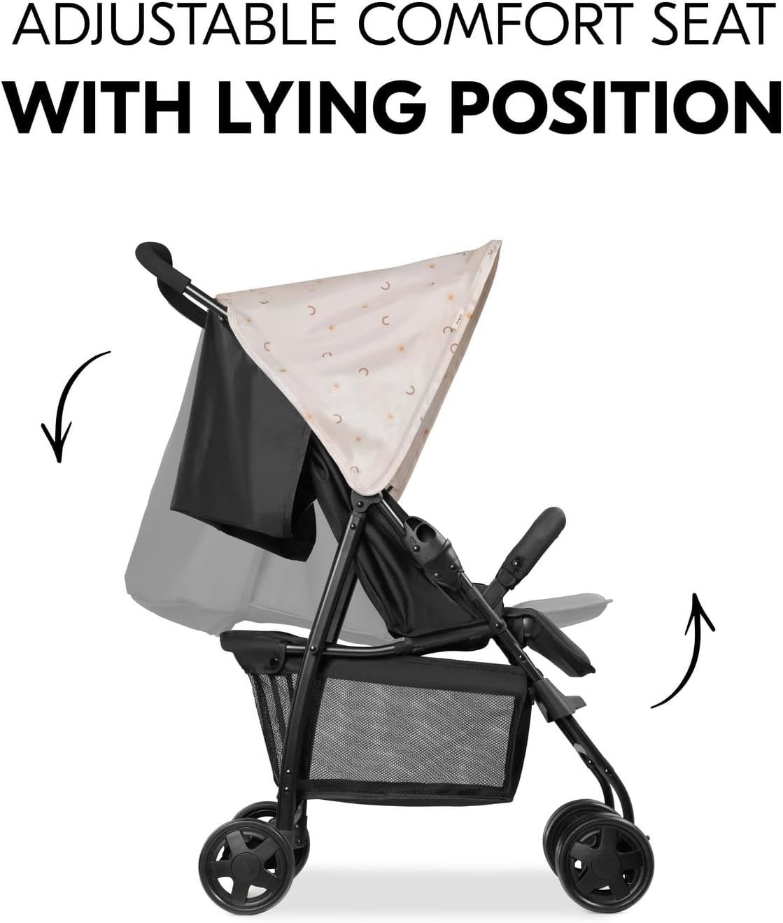 Pooh Rainbow Beige Lightweight Travel Pushchair 5.9kg Compact Fold Buggy