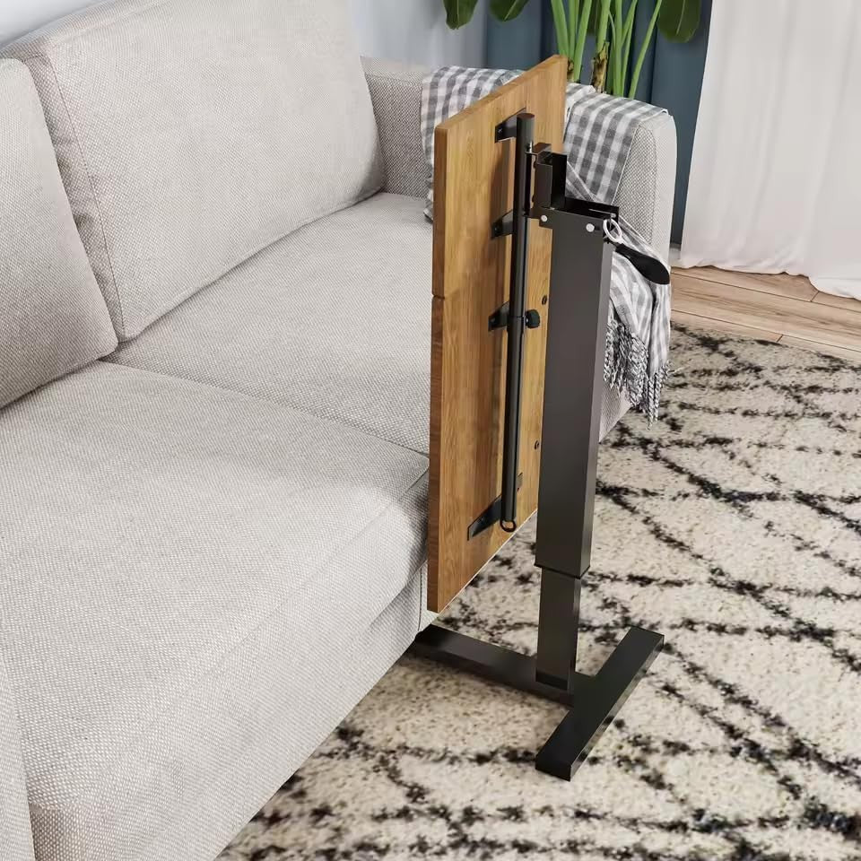 Adjustable Overbed Laptop Desk C Shaped Sofa Table Height Adjustable Black