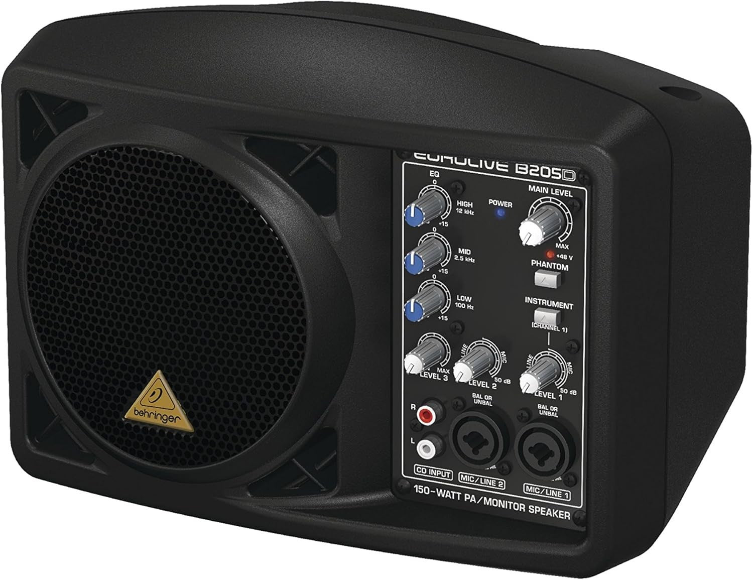 B205D 150W Active PA Monitor Speaker 5.25" Driver Mixer Phantom Power