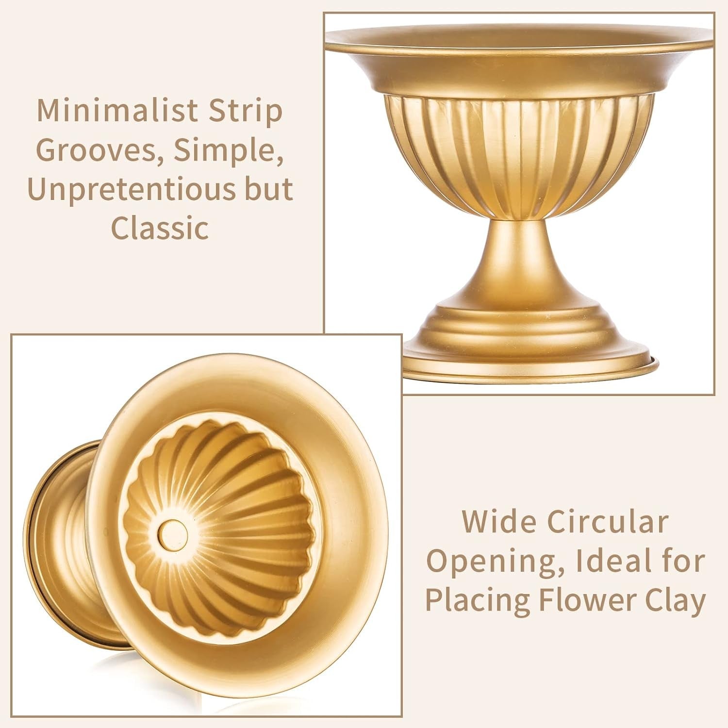 Gold Metal Flower Vase Set 10pcs Wedding Table Centrepiece Home Decor