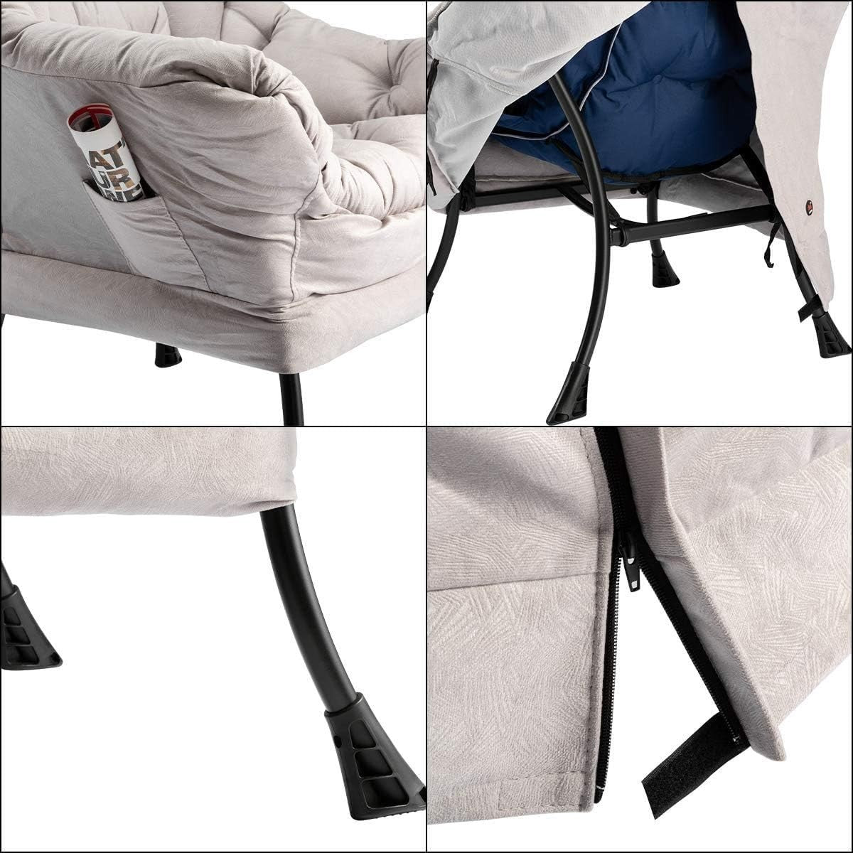 Grey Velvet Armchair Lounge Chair Reading Chair Living Room Sofa Accent