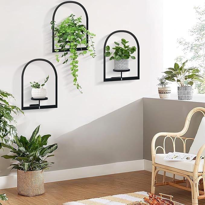 Wall Mounted Metal Plant Shelves Indoor Outdoor Hanging Flower Racks
