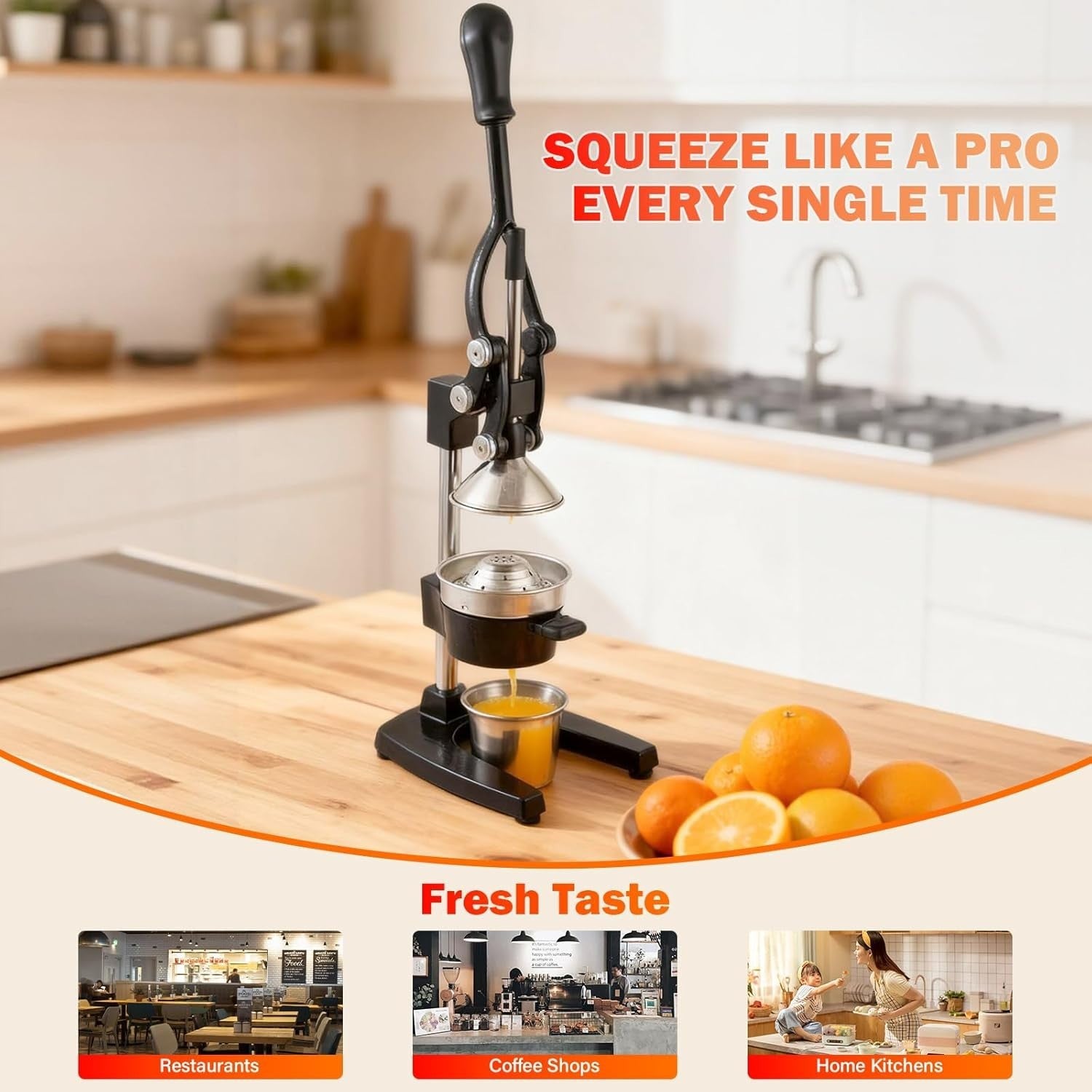 Commercial Manual Citrus Press Cast Iron Heavy Duty Lemon Orange Juicer