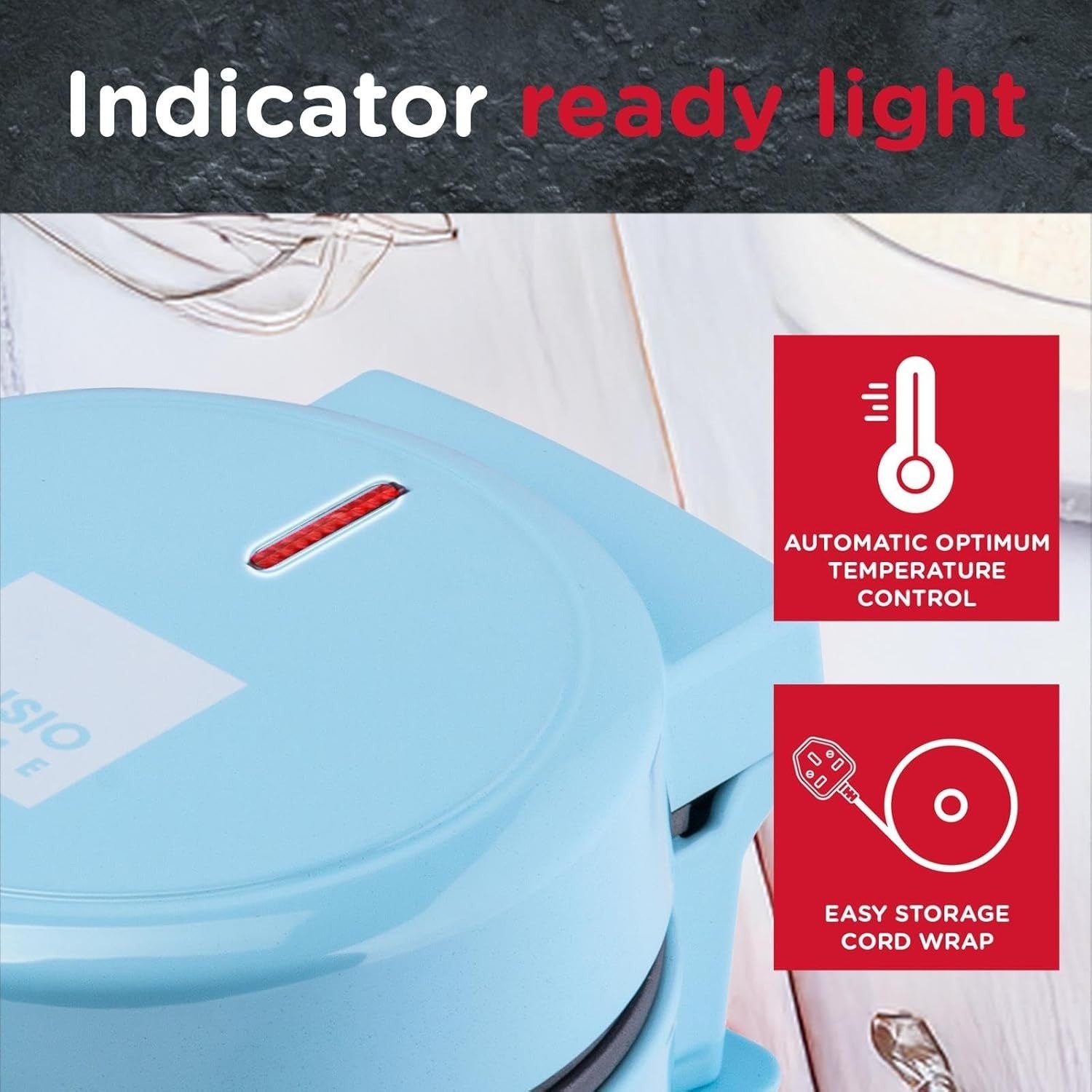 Mini Waffle Maker 550W Non-Stick Compact Snack Machine with Cool Touch